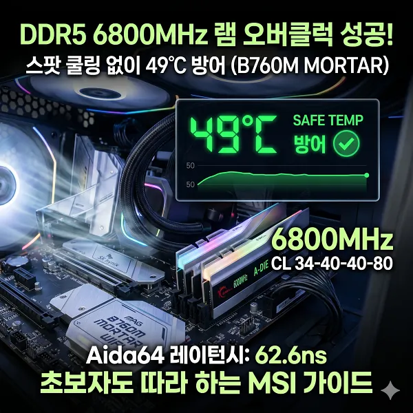 'DDR5 오버클럭' 스팟 쿨링 없이 하이닉스 A다이 6800MHz 뚫어낸 현실적인 세팅값 (B760M) 2 DDR5 오버클럭 대표이미지